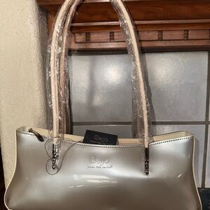 Beijo Metallic Silver Shoulder Bag